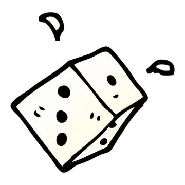 Cartoon doodle rolling dice Stock Illustration