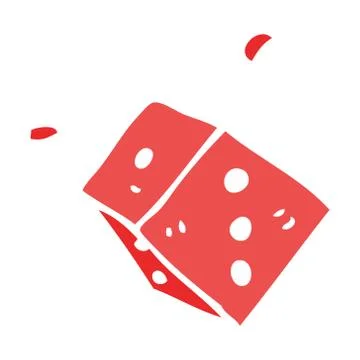 Cartoon doodle rolling dice Stock Illustration