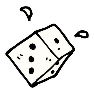 Cartoon doodle rolling dice Stock Illustration
