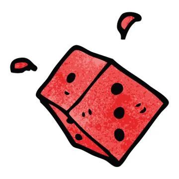 Cartoon doodle rolling dice Stock Illustration