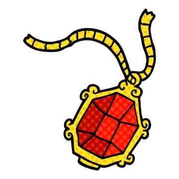 Cartoon doodle ruby necklace Illustrazione stock