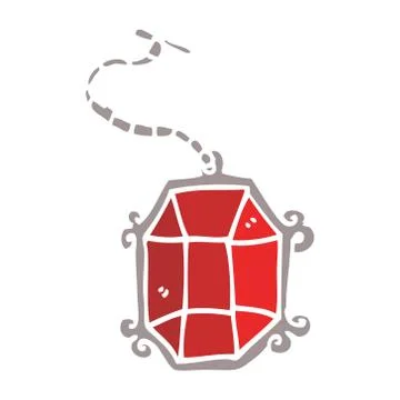 Cartoon doodle ruby pendant Illustrazione stock