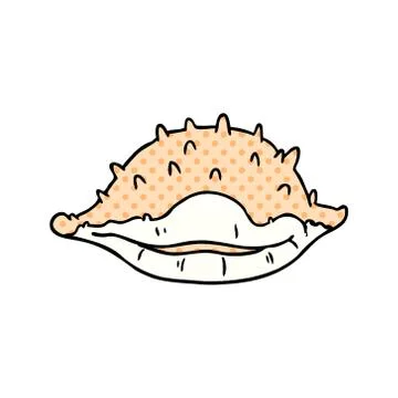 Cartoon doodle of a sea shell Illustrazione stock