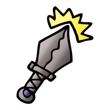Cartoon doodle sharp dagger Stock Illustration