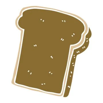 Cartoon doodle slice of bread イラスト素材