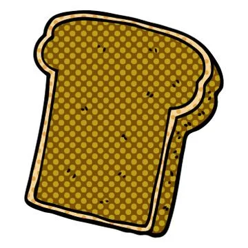 Cartoon doodle slice of bread Illustrazione stock