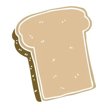 Cartoon doodle slice of bread 스톡 일러스트