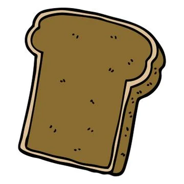 Cartoon doodle slice of bread 스톡 일러스트