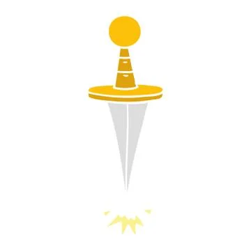 Cartoon doodle of a small dagger Stock Illustration