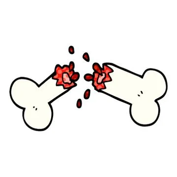 Cartoon doodle snapped bone Illustrazione stock