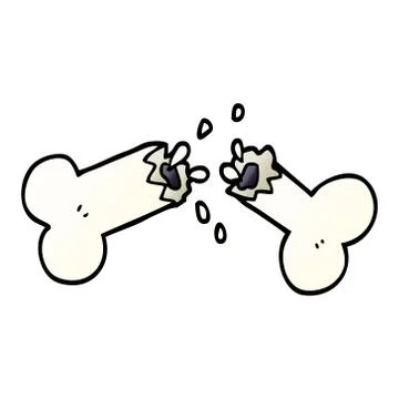 Cartoon doodle snapped bone Illustrazione stock