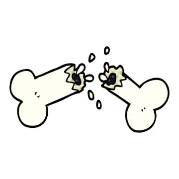 Cartoon doodle snapped bone Illustrazione stock
