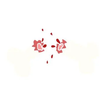 Cartoon doodle snapped bone Illustrazione stock