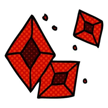 Cartoon doodle of some ruby gems Stock Illustration