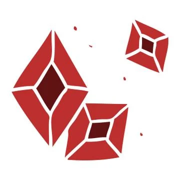 Cartoon doodle of some ruby gems Illustrazione stock