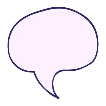 Cartoon doodle speech bubble in bright neon color Illustrazione stock
