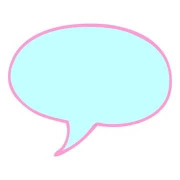 Cartoon doodle speech bubble in bright neon color Illustration