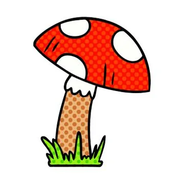 Cartoon doodle of a toad stool Illustrazione stock