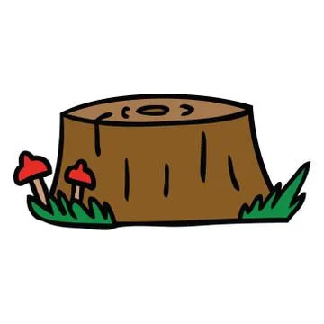 Cartoon doodle of a tree log Illustrazione stock