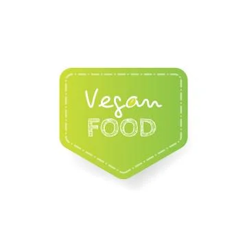 Cartoon doodle vector hand drawn logotype sticker. Vegan food Stock-Illustration