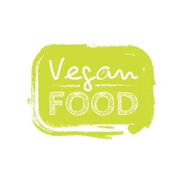 Cartoon doodle vector hand drawn logotype sticker. Vegan food 스톡 일러스트