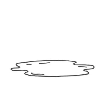 Cartoon doodle wet puddle. Vector illustration on white background. Stock Illustration