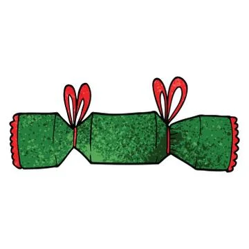 Cartoon doodle xmas cracker Stock Illustration
