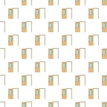 Cartoon doors creating a seamless background pattern Stock Illustration
