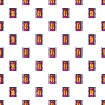 Cartoon doors pattern creating decorative seamless background texture 스톡 일러스트