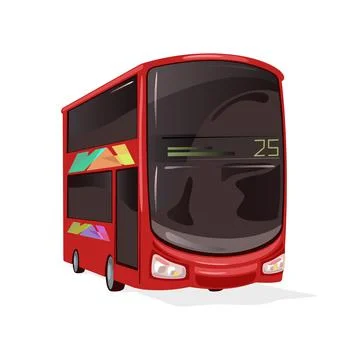 Cartoon double decker bus Stock Illustration