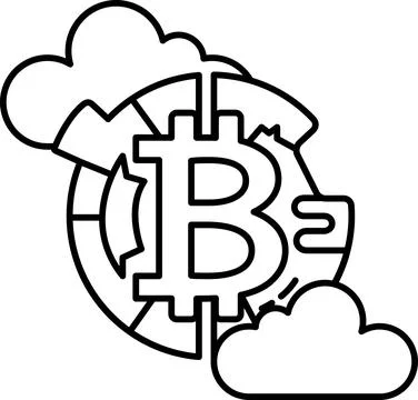 Cartoon drawing of a B with a cloud in the background Stock Illustration