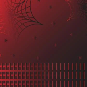 Cartoon drawing cobweb on red background. Illustrazione stock