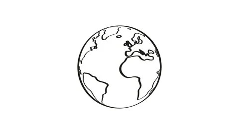 cartoon drawing of earth globe animation | Stock Video | Pond5