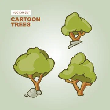 Cartoon drawn trees Stock Illustration