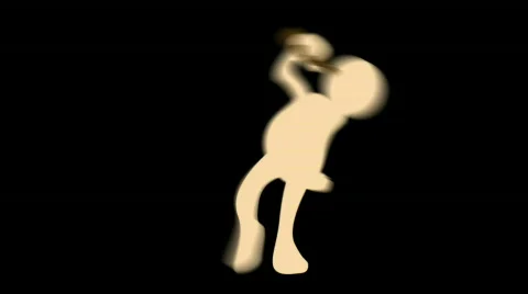 Cartoon Drinking Man with Alpha Matte Vídeos de archivo 510093