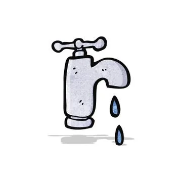 Cartoon dripping tap Stock Illustration