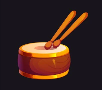 Cartoon drum with drumsticks for st Patrick day Illustrazione stock