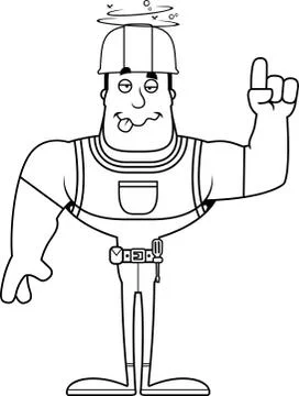 Cartoon Drunk Construction Worker Stock Illustration