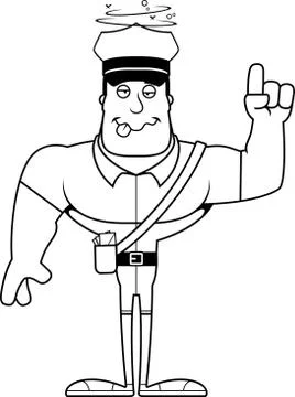 Cartoon Drunk Mail Carrier Stock Illustration