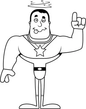 Cartoon Drunk Superhero Stock Illustration