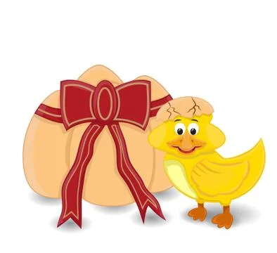 Cartoon duck hatching Stock Illustration