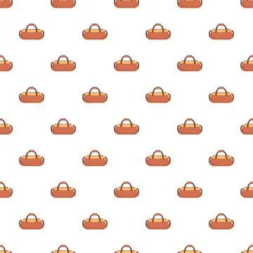 Cartoon duffel bags repeating pattern on white background 库存插图