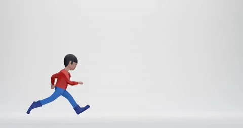 Cartoon dummy running in looping video Stock Footage 221326045