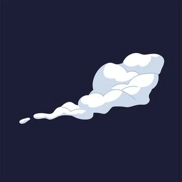 Cartoon dust cloud. Comic cloud shape, steam wind silhouette, spray air smo.. Stock Illustration