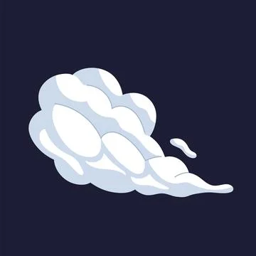 Cartoon dust cloud. Comic cloud shape, steam wind silhouette, spray air smo.. Illustrazione stock