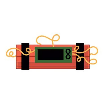 Cartoon dynamite and tnt explosives with timer and fuse. Fire bomb and danger イラスト素材