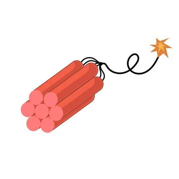 Cartoon dynamite and tnt explosives with timer and fuse. Fire bomb and danger 스톡 일러스트