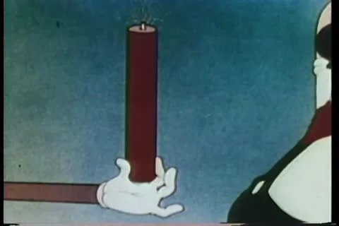 Cartoon of dynamite failing to explode properly Stock Footage 11347830