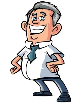 Cartoon eager office worker Stock Illustration