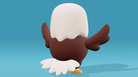 Cartoon eagle on a blue background. Abstract loop animation Video stock 241678434